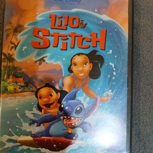Disney Lilo & Stitch Movie Cover - Blue, Orange, Red Artwork